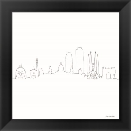 Framed One Line Barcelona Print