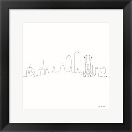 Framed One Line Barcelona Print