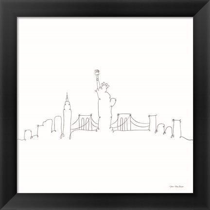 Framed One Line New York Print