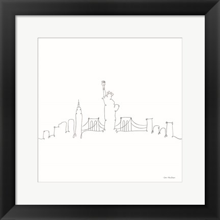 Framed One Line New York Print