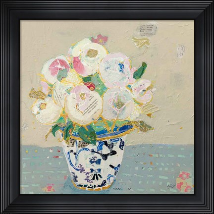 Framed Kristens Peonies Neutral Print