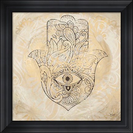 Framed Hamsa Eye Neutral Print