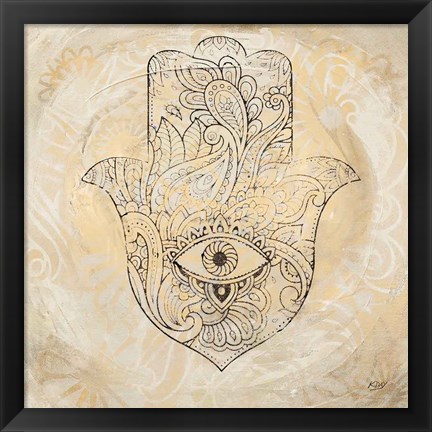 Framed Hamsa Eye Neutral Print