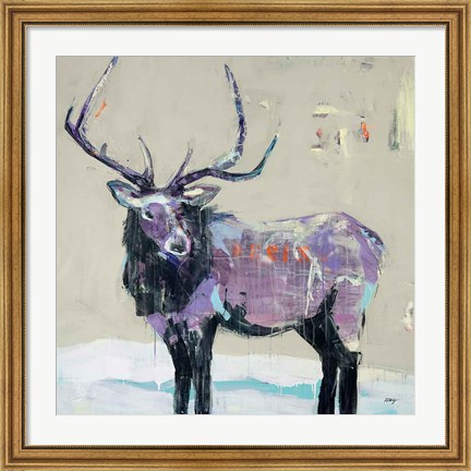 Framed Winter Elk Print