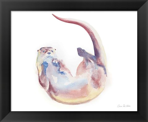 Framed Swimming Otter II Print