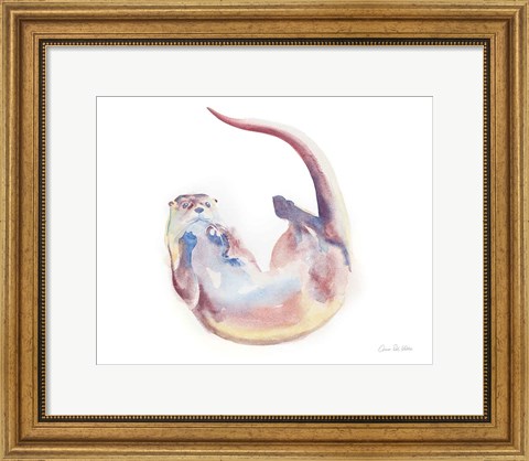 Framed Swimming Otter II Print