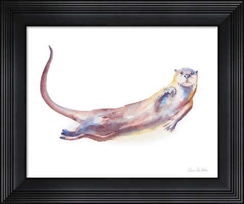 Framed Swimming Otter I Print