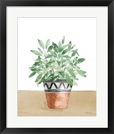 Framed Herb Garden V White Print