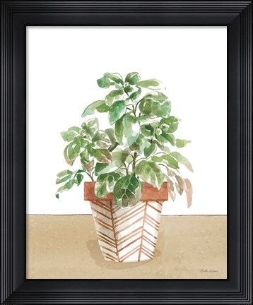 Framed Herb Garden II White Print
