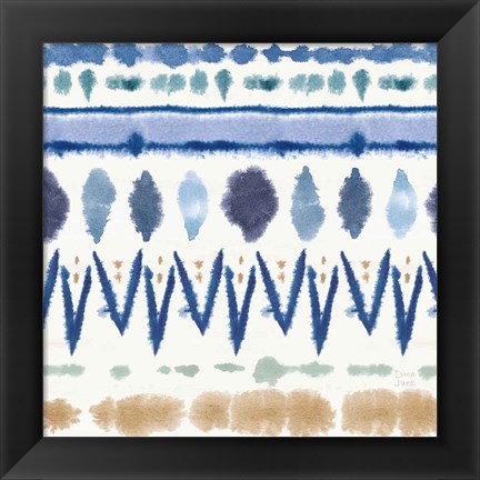 Framed Indigo Splash Pattern VIII Print