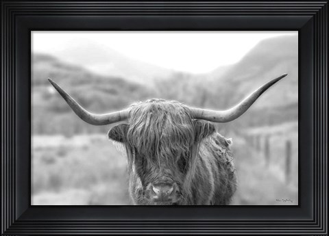 Framed Scottish Highland Cattle III Neutral Crop Print