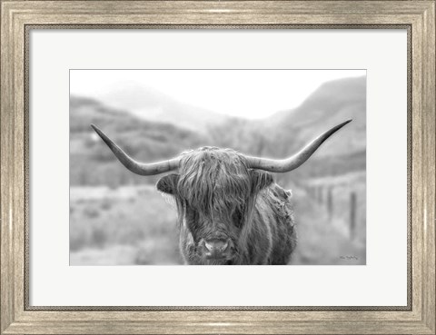 Framed Scottish Highland Cattle III Neutral Crop Print