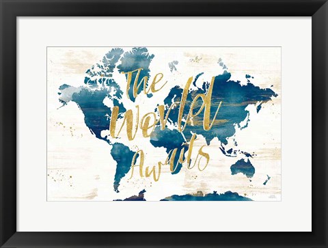 Framed Desert Blooms Abstact Map The World Print