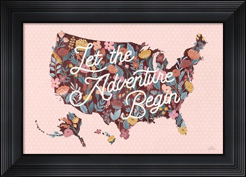 Framed Love Letters Map Print