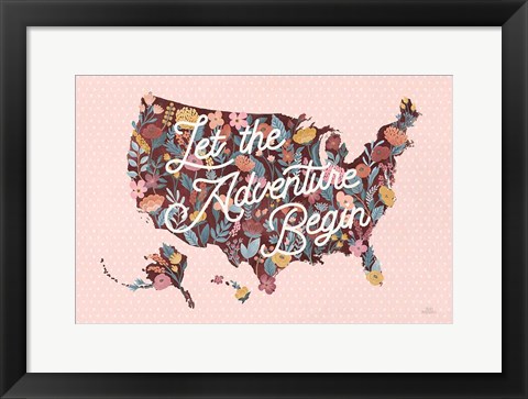 Framed Love Letters Map Print