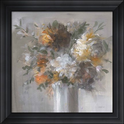 Framed Weekend Bouquet with Green Print