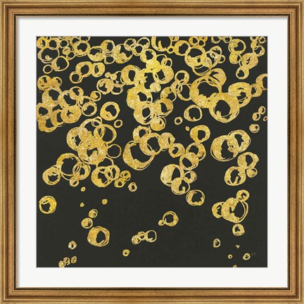 Framed Gold Bubbles II Print