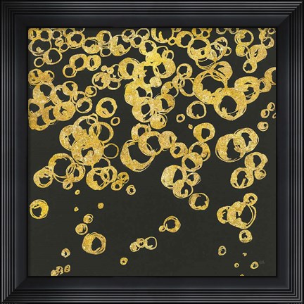 Framed Gold Bubbles II Print