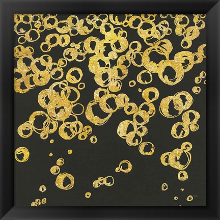 Framed Gold Bubbles II Print