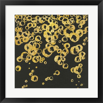 Framed Gold Bubbles II Print