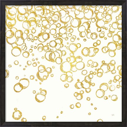 Framed Gold Bubbles I Print