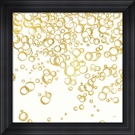 Framed Gold Bubbles I Print