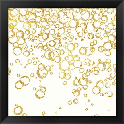 Framed Gold Bubbles I Print