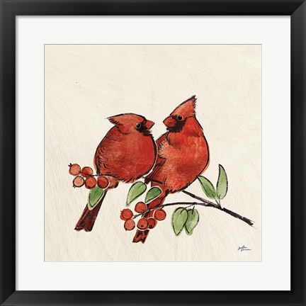 Framed Christmas Lovebirds IX No Gold Print