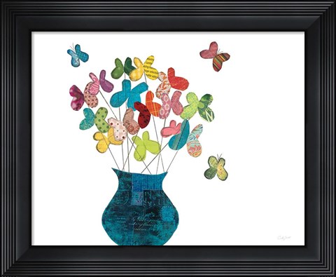 Framed Butterfly Bouquet on White Print
