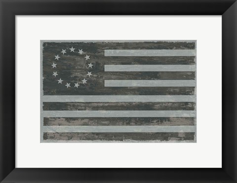 Framed Slate American Flag Print