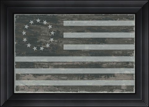 Framed Slate American Flag Print