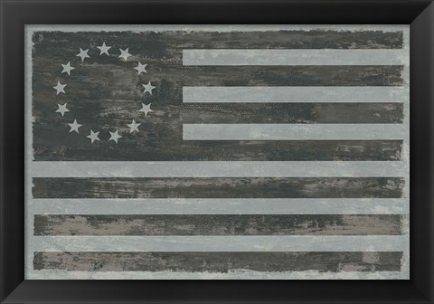 Framed Slate American Flag Print