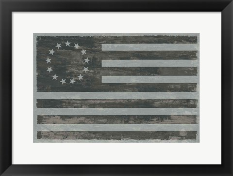 Framed Slate American Flag Print