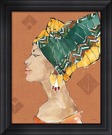 Framed African Flair VII Warm Print