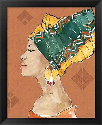 Framed African Flair VII Warm Print