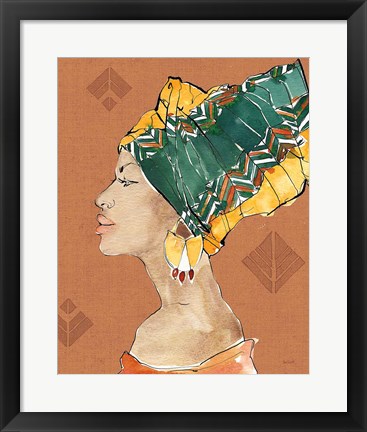 Framed African Flair VII Warm Print