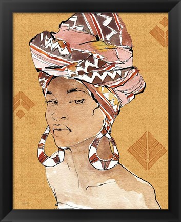 Framed African Flair VI Warm Print