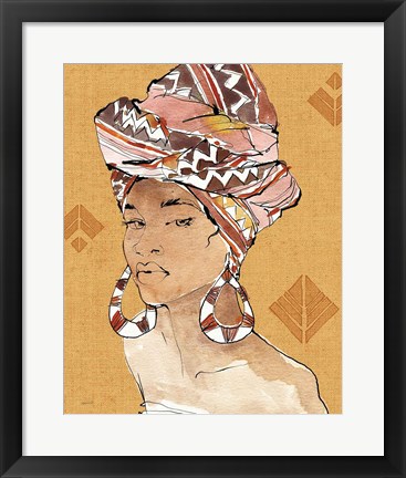 Framed African Flair VI Warm Print