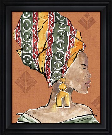 Framed African Flair V Warm Print