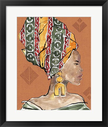 Framed African Flair V Warm Print