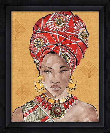 Framed African Flair IV Warm Print