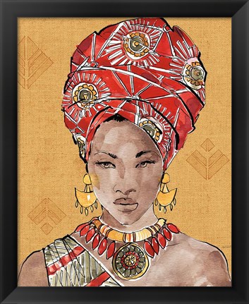 Framed African Flair IV Warm Print