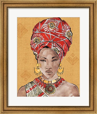 Framed African Flair IV Warm Print