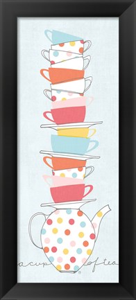 Framed Stack of Cups I Pastel Print