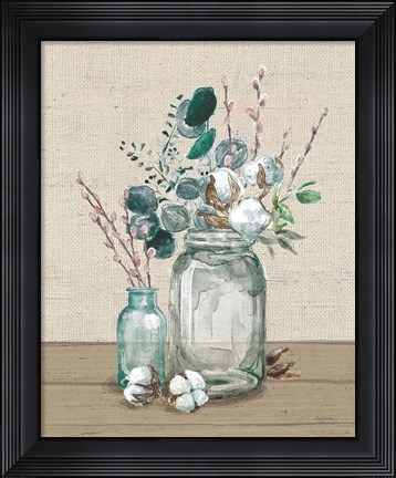 Framed Cotton Bouquet II No Pattern Print