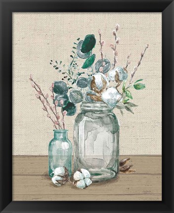 Framed Cotton Bouquet II No Pattern Print