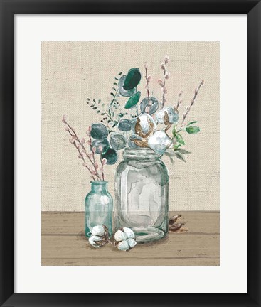 Framed Cotton Bouquet II No Pattern Print