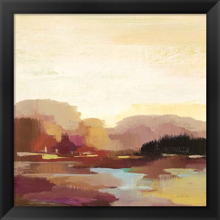 Framed Maroon Landscape Print