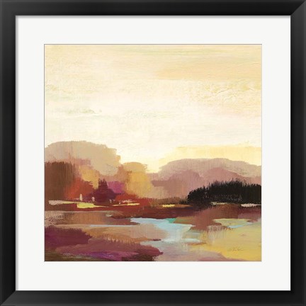 Framed Maroon Landscape Print