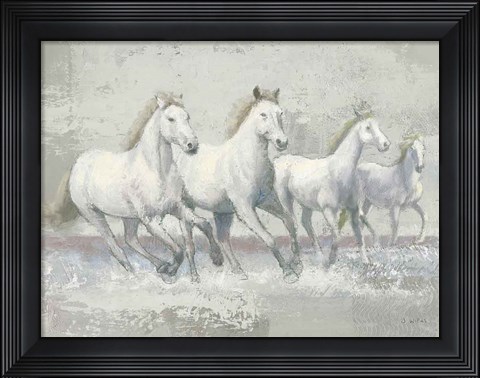 Framed Running Wild Crop I Neutral Print